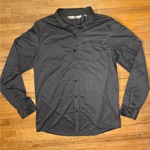 TravisMathew Men’s Button Down Shirt – Size L – Gray Micro Check – Golf Casual